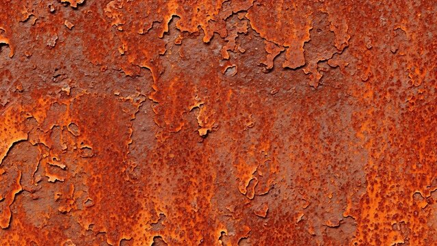 close-up of a rusty metal surface showcasing a detailed rust texture, aged iron with signs of corrosion, abstract background for design