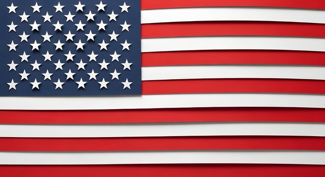 American flag waving with stars and stripes pattern