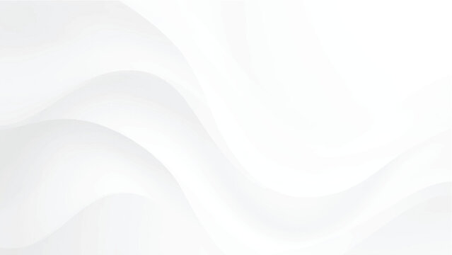 Abstract white wave pattern background with smooth curves and light gray shadows modern minimalist design element