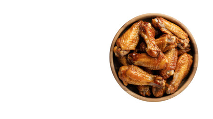 Obraz premium Bowl of chicken wings food meal isolated on a transparent background