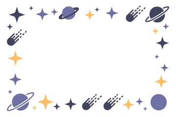 Fototapeta premium colorful space elements and celestial objects vector illustration set