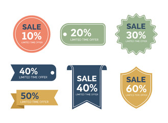 Obraz premium Discount labels and badges on sale with various percentages