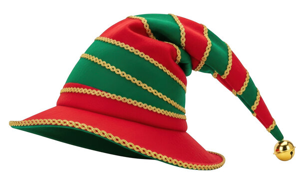 Christmas elf hat with golden bell