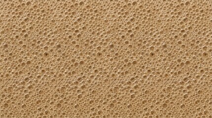 Fototapeta premium Macro background of hojicha latte foam with fine uniform micro bubbles. Roasted tea beverage texture concept.