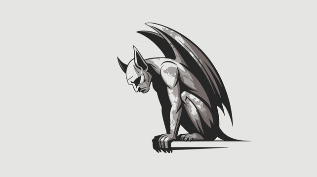 Minimalist charcoal sketch of brooding gargoyle &ndash; Ideal for dark academia, gothic literature, or architectural history.