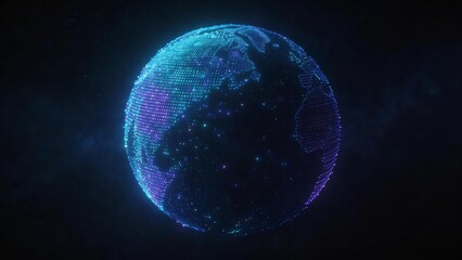 Fototapeta premium Digital globe with glowing dots