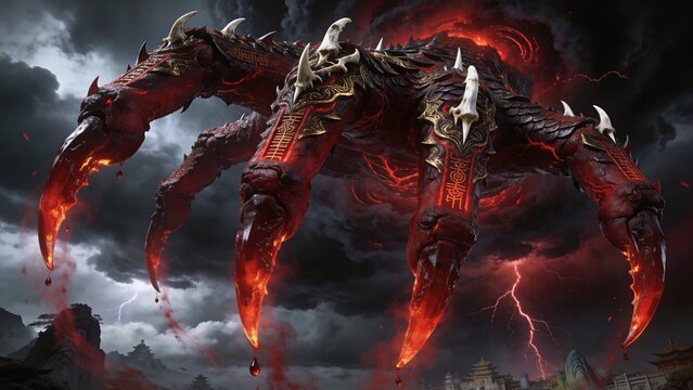 Mythical creature with glowing claws