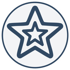 Obraz premium Abstract layered star illustration in navy blue within a circle.