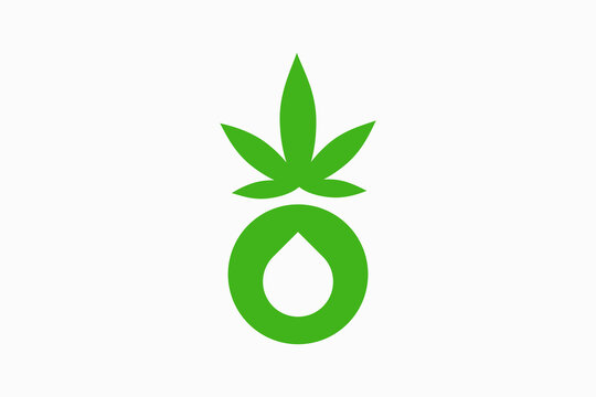 Letter O Hemp Oil Vector Logo Premium 