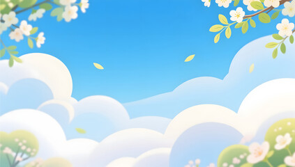 Obraz premium Fresh spring sky with soft cloud background
