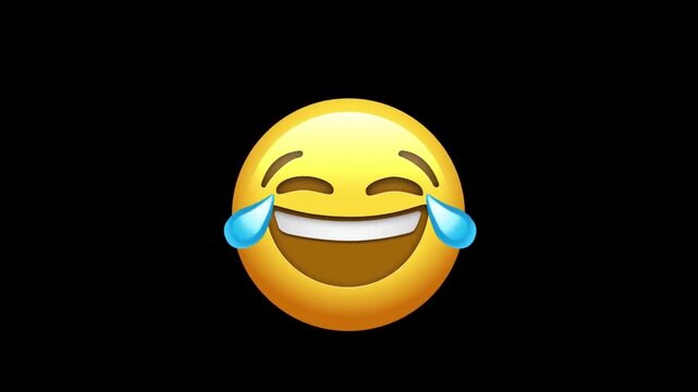 Seamless animation of laughing emoji. Very happy and smiling emoji