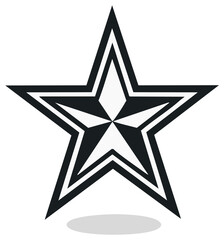 Fototapeta premium Black and White Star Design, Symbol, Emblem