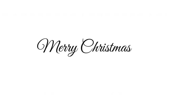 Merry Christmas Black Handwritten Cursive Animation with Elegant Calligraphy Text