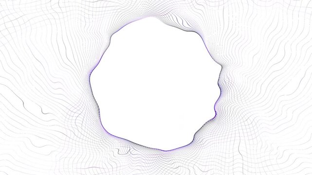 artificial intelligence circle wave animation with thin lines on white background for virtual assistant technology concepts
