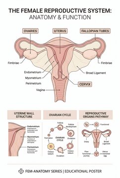 Female Reproductive System Anatomy, Function & Ovarian Cycle Diagram