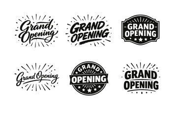 Obraz premium Retro style grand opening designs with bold typography and star accents