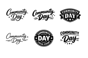 Naklejka premium Community day logos collection with various designs and styles