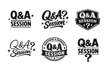 Fototapeta premium Q&a session logos: creative typography and design variations