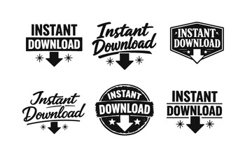 Fototapeta premium Instant download badges with arrows in various retro designs