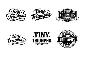 Obraz premium Tiny triumphs logos in various vintage styles and designs