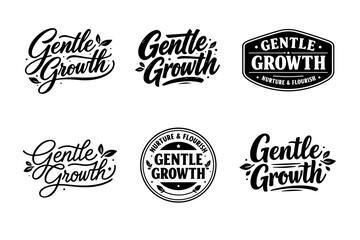 Fototapeta premium Gentle growth logos: nurture and flourish with elegant typography designs