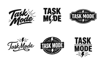 Obraz premium Task mode logo designs with lightning bolt variations