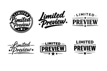 Fototapeta premium Limited preview designs set: vintage, bold, decorative typography collection