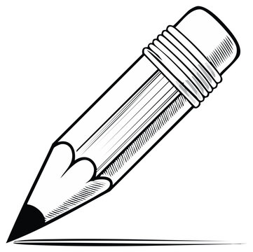 Illustration of a pencil with a dark tip drawing a line