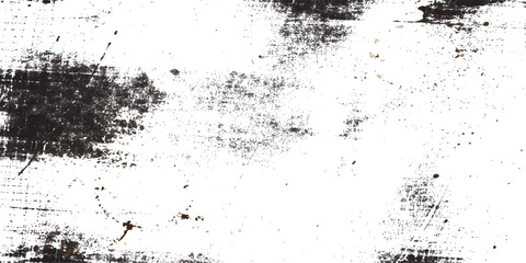 Fototapeta premium Vintage black ink splat illustration featuring a dark grunge paint texture and a dirty splatter pattern on an old paper border vector design