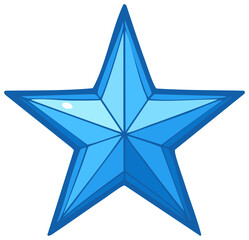 Obraz premium Brilliant blue five pointed star with faceted gemstone design element