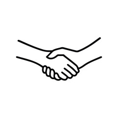 Obraz premium Handshake Agreement Partnership Line Art Business Vector Icon Design