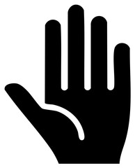 Obraz premium Simple open hand palm icon vector for stop halt or high five gesture