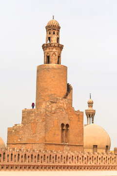 The Mosque of Ibn Tulun in Islamic Cairo, Egypt, was built between 876 and 879 CE by its namesake, Ahmad ibn Tulun.