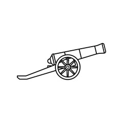 Fototapeta premium Cannon Icon for History and Warfare Silhouette