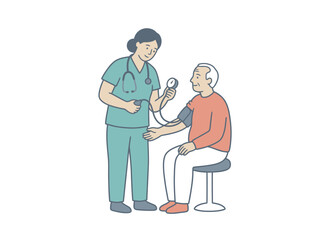 Obraz premium Healthcare professional taking blood pressure in medical setting