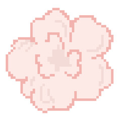 Obraz premium Light pink cherry blossom sakura flower pixel art icon