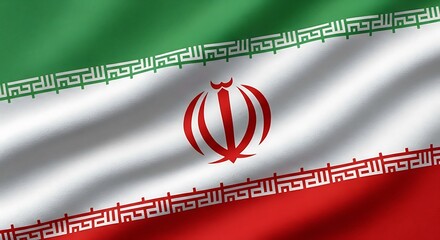 Fototapeta premium The national flag of iran waving with green white and red colors