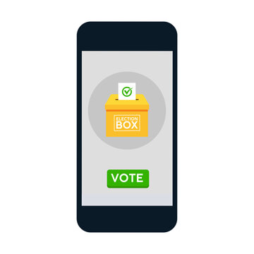 Electronic voting svg cut file. Isolated vector illustration.