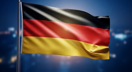 Obraz premium The german flag waving in the wind