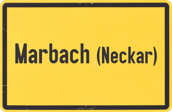 Ortsschild Marbach am Neckar
