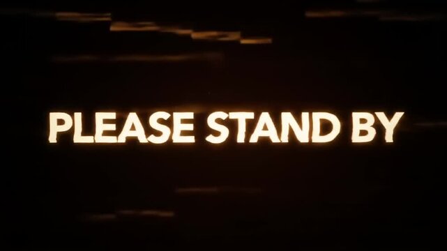Retro Television Screen Displaying Glitched Please Stand By Message.