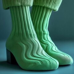Obraz premium Feet in green socks