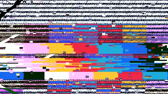 Digital TV glitch. Static noise distortion