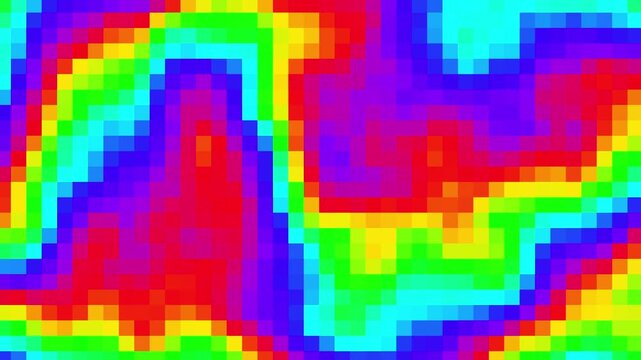 Thermal motion pixelated loop gradient presentation colors blend smoothly, evoking scientific analysis, energy flow, temperature mapping, and modern technology in