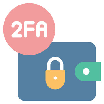 wallet 2fa otp verify identity privacy protection security flat style icon