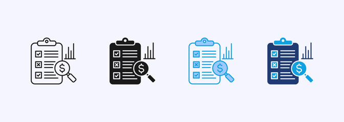 Fototapeta premium Valuation Icon Set Multiple Style Collection Element For Design