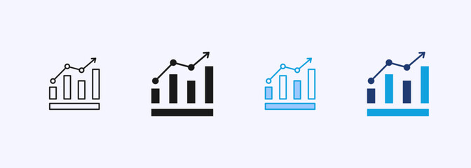 Fototapeta premium Statistics Icon Set Multiple Style Collection Element For Design