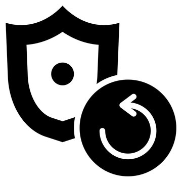 reload recheck update shield protection security program application solid glyph icon