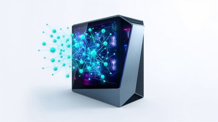 Fototapeta premium artificial intelligence computer network data processing concept