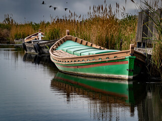 Obraz premium Boats in the Albufera of Valencia (Spain) 